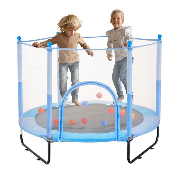 Trampolin - DUOKU - 60 tum - Mini Inomhus och Utomhus - Säkerhetsnät - Basketkorg