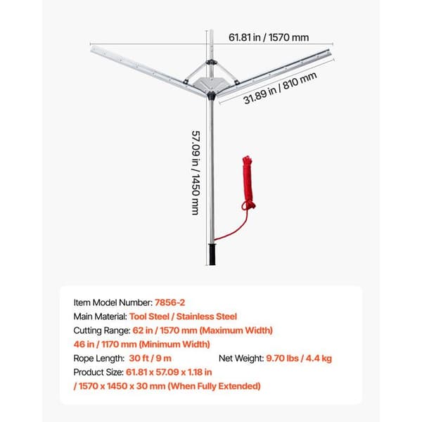 Vattenväxtklippare-Duoku-Maximal Bredd 157 cm-Klippning av Ogräs i Sjö-Utprojekt för att Klippa Vattenväxter i Damm