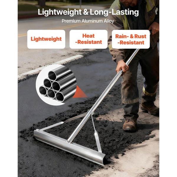 Landskabsrage-Duoku-med 1510 mm Skaft-Bred Hoved på 508 mm-Solid Aluminium Niveller til Jordenivellering