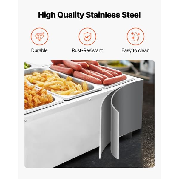 Elkedel - DUOKU - SKT1/1*2 - 1500 W - 6 GN 1/3 beholdere - Rustfrit stål
