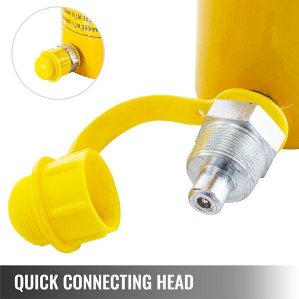 Hydraulisk Donkraft - DUOKU - 20T - Solid Cylinder - Højde 202 mm - Universel til Bil