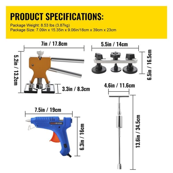 Reparationsverktyg-Kit-Duoku-Dentfri-Bossar-89 Deformationsverktyg med LED-panel, Lim-extraktionsflikar