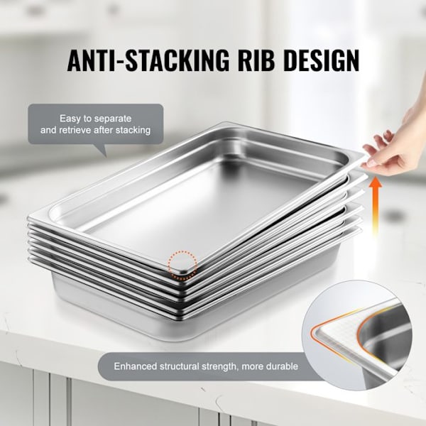 Dampkogere - DUOKU - Sæt af 6 - Rustfrit Stål - Antiblockering - 9,25 L