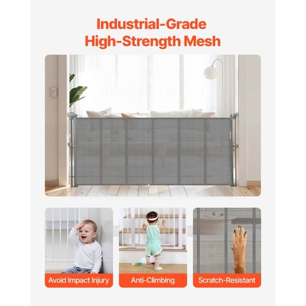 Udvidelig sikkerhedsbarriere - DUOKU - SH20.006BB-180CD - H87 cm - L op til 215 cm - Grå net Grå