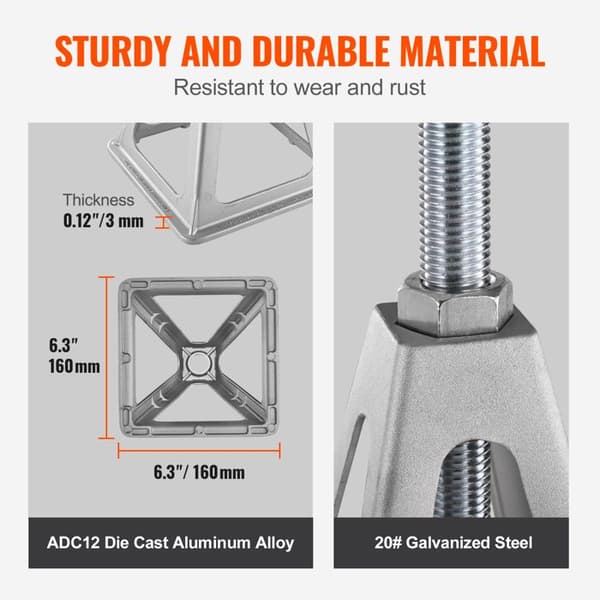 Pack med 4 Stabilisatorstänger för Husbil-Duoku-Nivelleringsstänger-Aluminium-Utdragbara från 11" till 17"