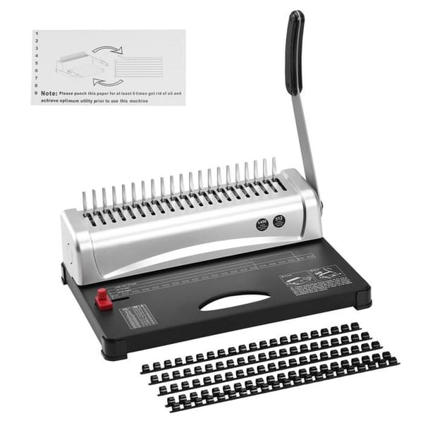 Maskin för att binda med kam-Duoku-Bindmaskin med 21 hål-Kapacitet 450 ark-för formatet brev, A4, A5