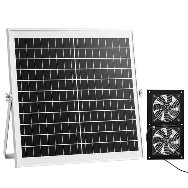 Solventilator Utrustad med en 15 W Solpanel - Duoku - och Två Fläktar, Designad för Luftutvinning
