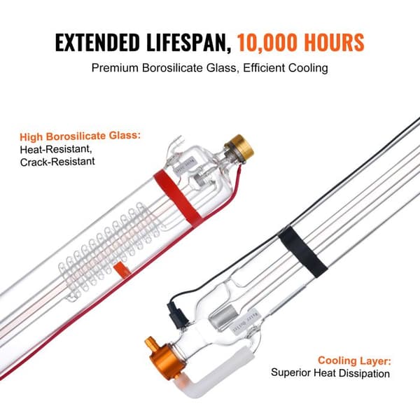 Lasertubi CO2 - DUOKU - T90 - 90 W - Pituus 1250 mm - Laserkaiverrin