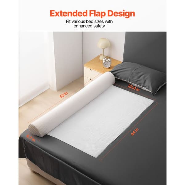 Sängräcke för Små Barn - Säkerhetsgrind Antisladd 132 cm - med Säkerhetsflik - Högelastisk Skum