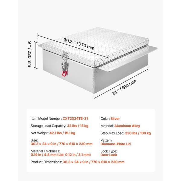 Verktygslåda - DUOKU - CXT2024TB-31 - Aluminium - 770 x 610 x 230 mm - Silver Pengar