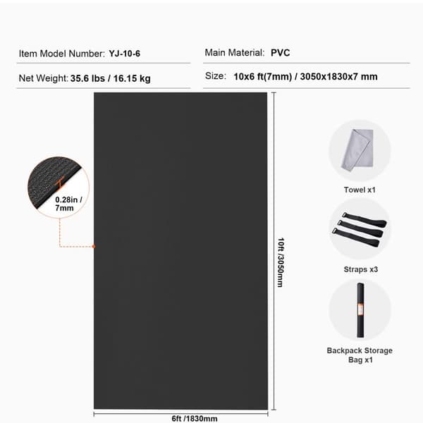 Yoga Mat - DUOKU - Hög Densitet - Halvsäker - 10x6ft - För Män och Kvinnor