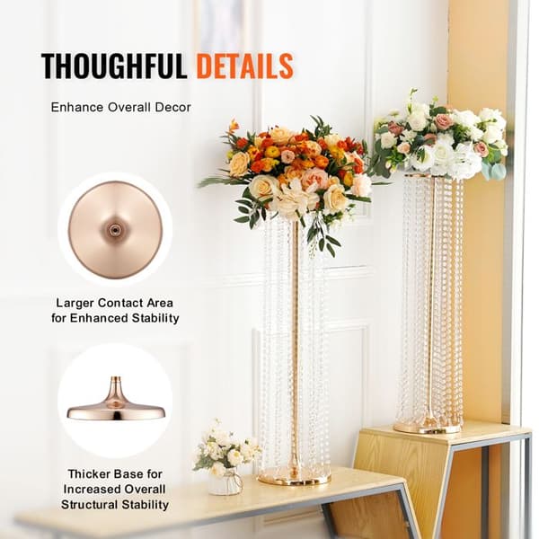 Blomsterstøtter - DUOKU - Sæt med 4 - 90 cm - Gulmetal - Chic Elegance gyllene