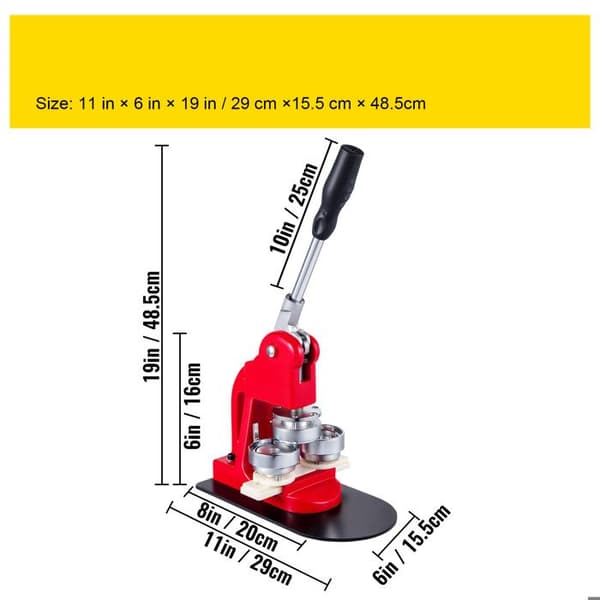 Knappmaskin - DUOKU - Stans 44 mm - 1000 knappar - Handtag 30 cm