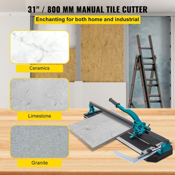 Manuel fliser cutter - DUOKU - 800 mm - Aluminium - Præcis laserpositionering - 35 mm bredde