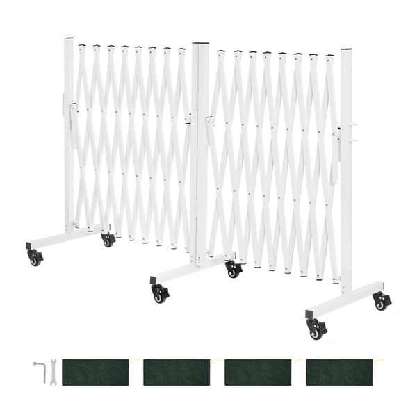 Utsträckbar Säkerhetsbarriär-Duoku-Dubbel Rotationsackordeon 0-180° Fällbar Stängsel 5,48 m-Vit