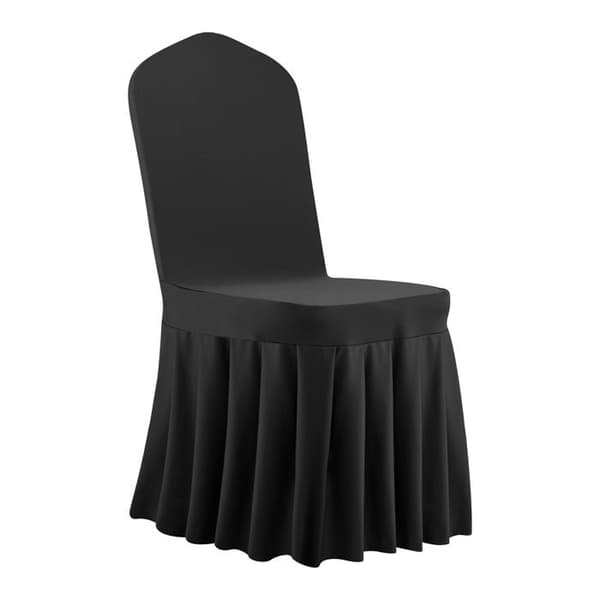 Stolöverdrag - DUOKU - Set om 30 - Stretchiga - Svart - Polyester och Elastan Svart