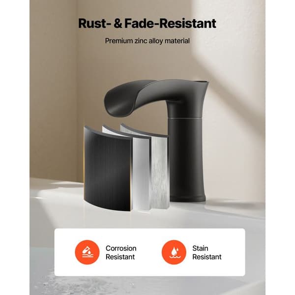 Badekararmatur - DUOKU - Romaine - 3 Huller - Zinklegering - Mat Sort Matte svart