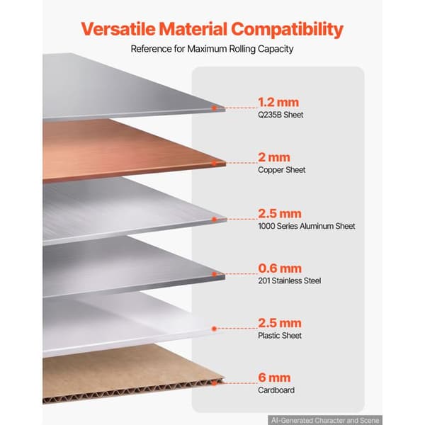Manuell Kantpress 483 mm 1,2 mm-Duoku-med Formningsrullar för Aluminium- och Kopparplåtar, Hållbar, Utrustad med Justerbart Stopp