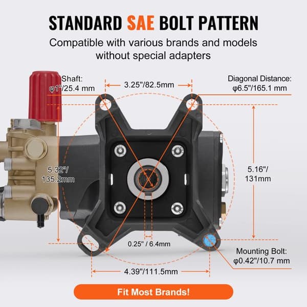 Högtryckstvätt Pump - DUOKU - QXB-8 - 4000 PSI - Triplex Kolvhorisontell - 4,0 GPM
