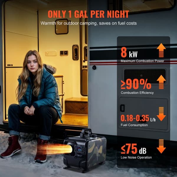 Dieselvärmare - DUOKU - CY5004 - 8 kW - 12/24 V - Bluetooth-kontroll