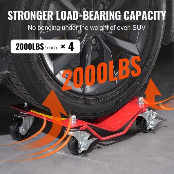 Ensemble av hjulvagnar - DUOKU - MR8100 - Kapacitet 8 000 lb - Robust stål - Pack om 4 Röd
