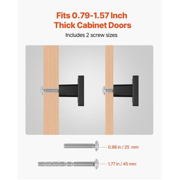 Møbelknopper - DUOKU - Model 1292B - Kvadratisk 3 cm - Zinklegering - Sæt af 10 Svart