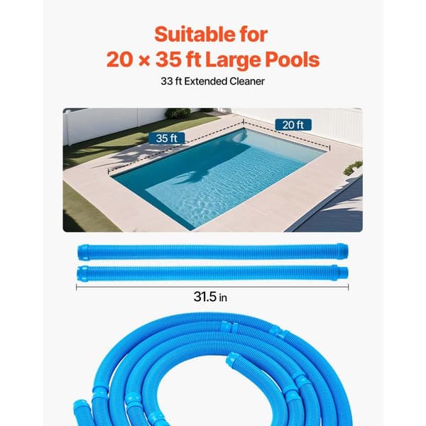 Automatisk Poolstøvsuger - Duoku - med 12 Slanger, Sidesugeren, Kompatibel med Fliser og Glasfiber