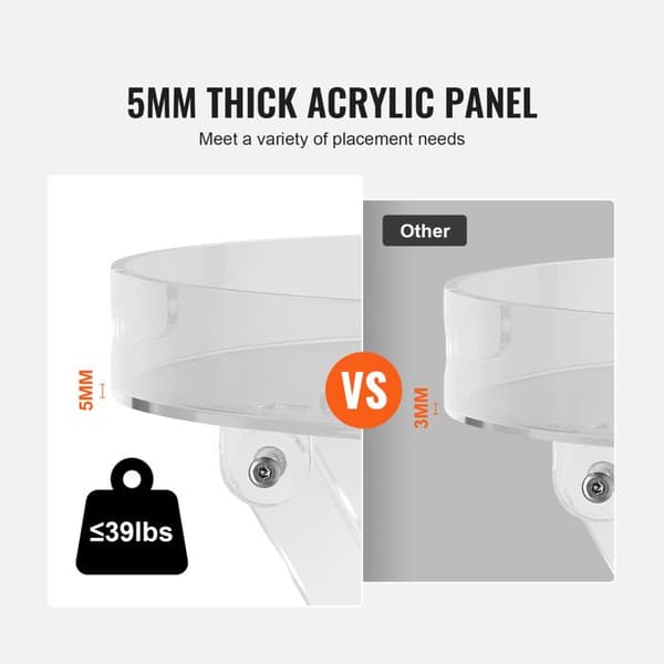 Sido bord - DUOKU - JYFT-001R - Transparent Akryl - Fällbart X-ben - 40 cm bredd Transparent