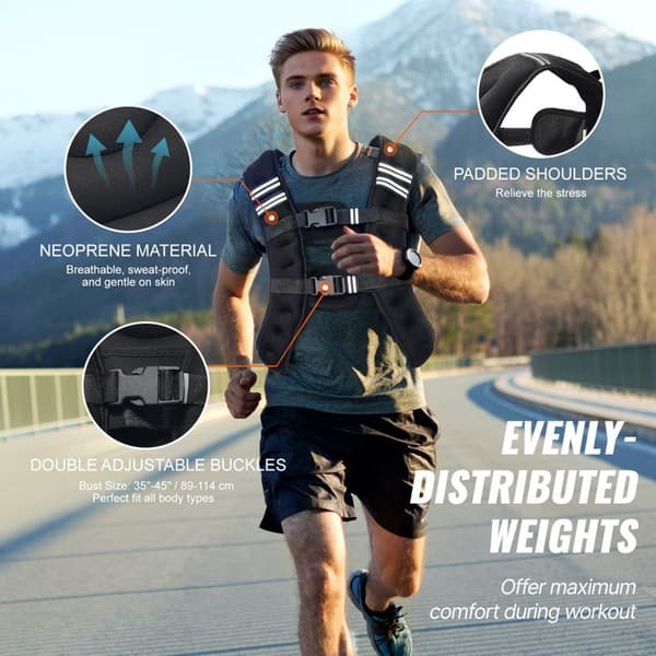 Viktad väst - DUOKU - JS-VEST005-3 - 20 lb (9,22 kg) - Neopren - Reflekterande band