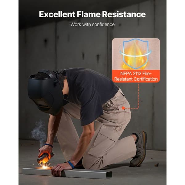 Flamsäker Byxa - DUOKU - AP-9700 - 100% Bomull - Elastisk Midja - Kaki Kaki XXL