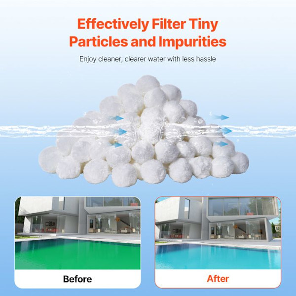 Filtreringskulor - DUOKU - F7 - 1,5 lb - 100% Polyesterfiber - Poolfiltrering Vit