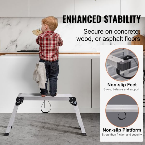 Foldable Work Platform-Duoku-330 lb Capacity-Aluminum Step Stool-With Non-Slip Feet