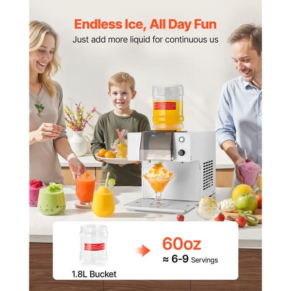 Iceskummer - DUOKU - DB60 - 60 kg/24 h - Klinge i Rustfrit Stål - Beholder 1,8 L