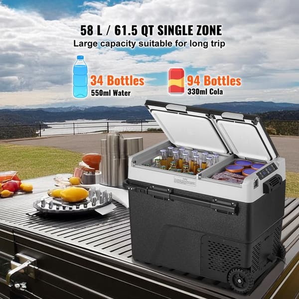 Bil køleskab - DUOKU - B58 - 58 L - Justerbar dobbeltzone -20~20°C - AC/DC 12/24V