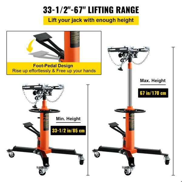 Hydraulisk lyftkran - DUOKU - 2 våningar - 1/2 ton - Slag 85–170 cm - Platta 35×25 cm