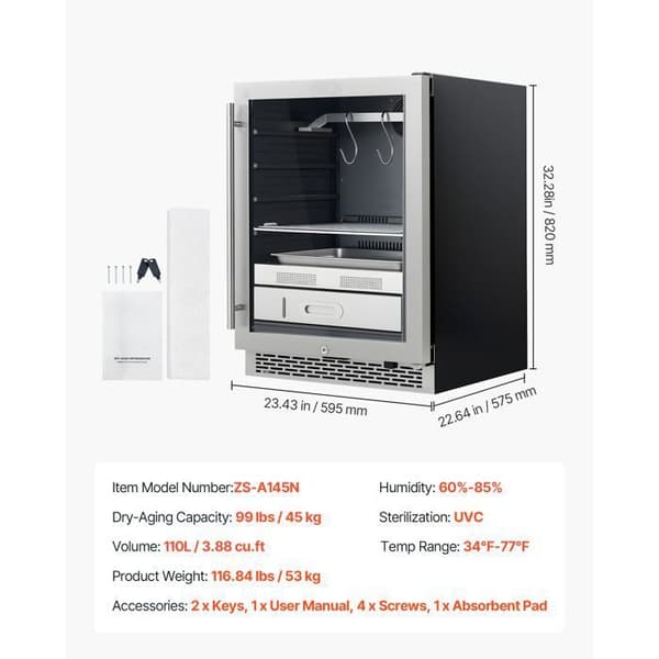 Tørringsskab - DUOKU - ZS-A145N - 45 kg - Temp. 1–25°C - Luftfugtighed 60–85%