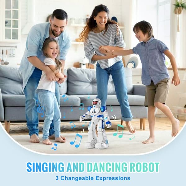 RC Robot Legetøj til Børn-Duoku-Bevægelsesdetektion-Programmérbar-Interaktiv Intelligent, Går, Synger, Danser