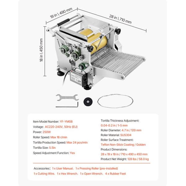 Automatisk Tortilla Maskin - DUOKU - YF-YM08 - Non-stick Beläggning - Elektrisk Press - 250W