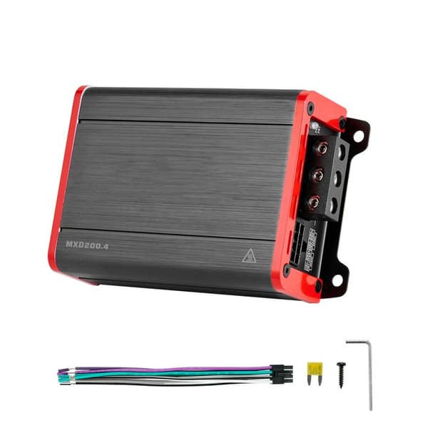 4-kanals forstærker - DUOKU - MXD200.4 - Klasse D - 4x120W (4Ω)/4x200W (2Ω) - Brobar
