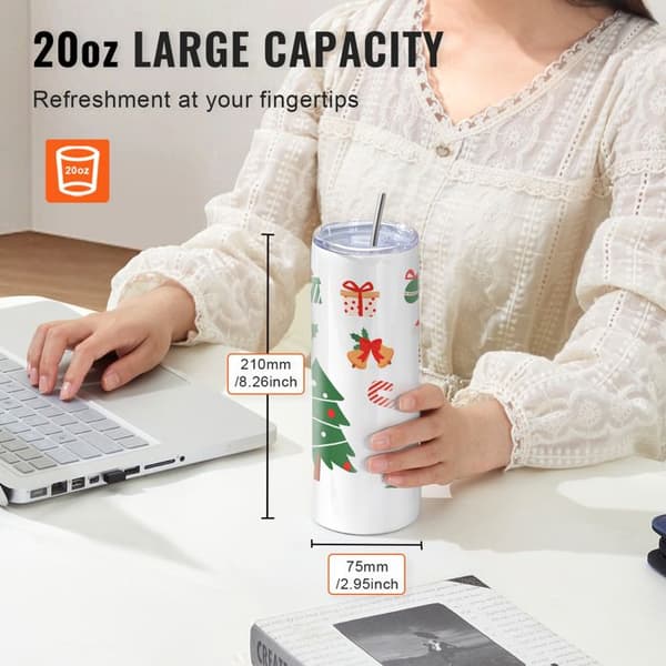 Sublimeringsmugg - DUOKU - 590 ml - Rostfritt stål - Går att anpassa - 24-pack