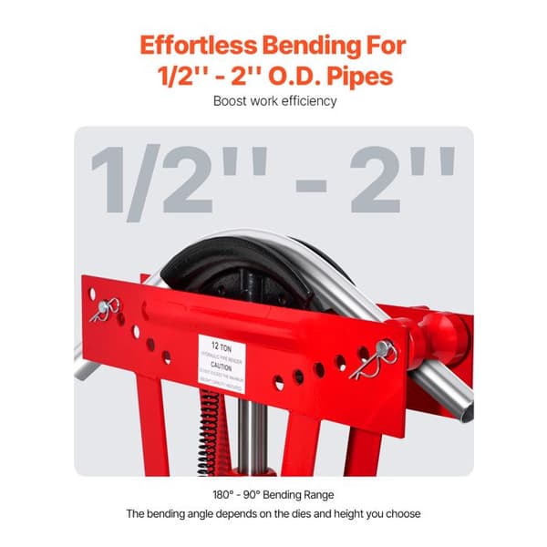 Cintreuse af hydrauliske rør - Duoku - 12 tons - Manuel, Cintreuse til kobberudstødning, 6 matrixer (1/2" - 2"), Robust