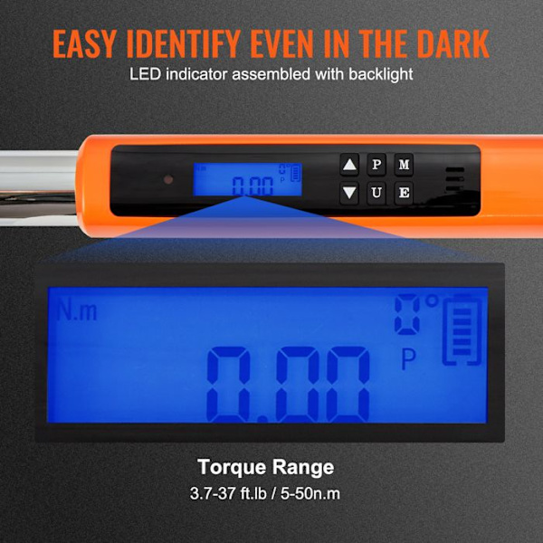 Dynamometer Nøgle - DUOKU - 3/8 - Område 3,7-37 ft-lb - Præcision ±2% - Kalibrering med LED og Buzzer