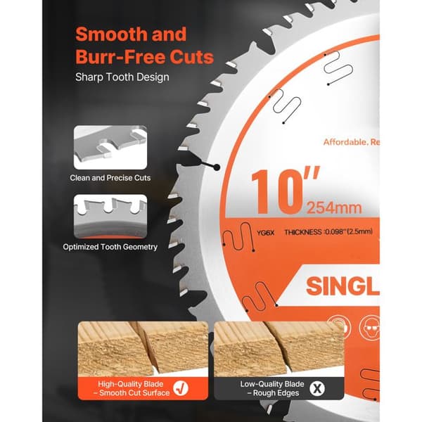 Cirkelsågblad - DUOKU - 254 mm - 50 Tänder - Precisionsfinish - Integrerad kylning