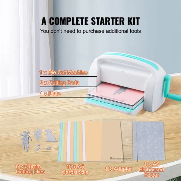 Maskine til manuel udskæring og præging - Duoku - 9 tommer - bærbart scrapbooking kit - til kunst og håndværk