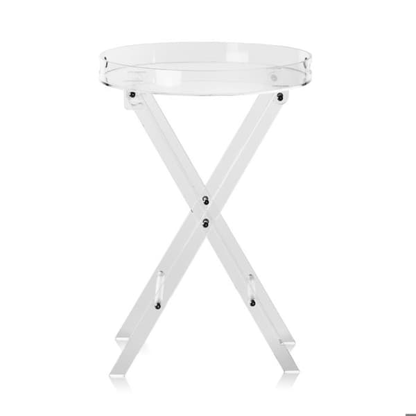 Sido bord - DUOKU - JYFT-001R - Transparent Akryl - Fällbart X-ben - 40 cm bredd Transparent