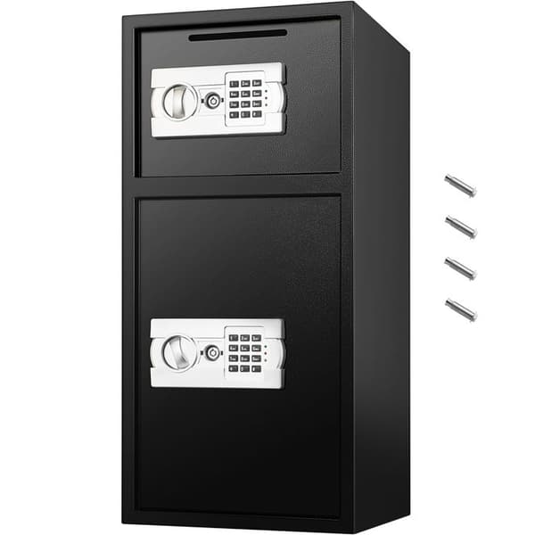 Coffert - DUOKU - Dubbel Dör - Stål - Digital Lås - 2,6 Kubikfot Svart