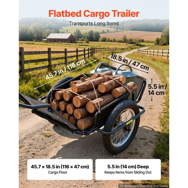 Cargo Trailer til Cykel-Duoku-Foldbart Model, Belastning Kapacitet Op til 145 kg, Designet med en Solid Ramme i Kulstofstål