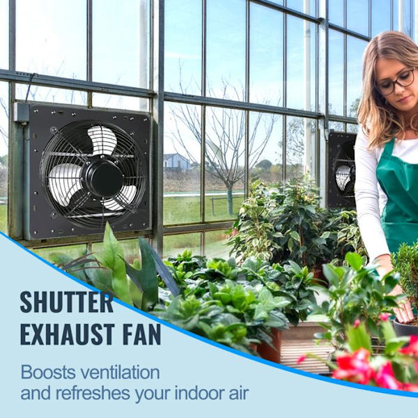 Udsugningsventilator med lukker-Duoku-406 mm-EC-motor 1747 CFM, vægmontering med variabel hastighed og controller