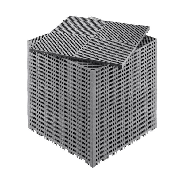 Dräneringsmatta Stapelbar-Duoku-415x415 mm-Modulär Stapelbar-PP Halkfri Grå-24 st