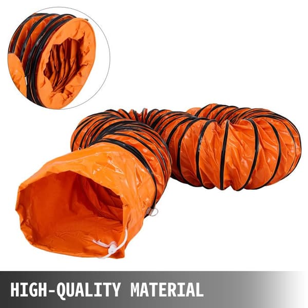 Fleksibel ventilatorledning - DUOKU - 16 ft (4,9 m) - Ø 300 mm - Holdbar PVC - Orange